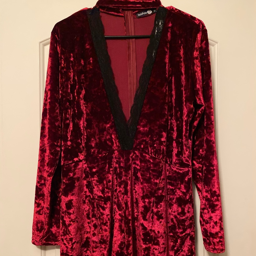 Boohoo velvet romper